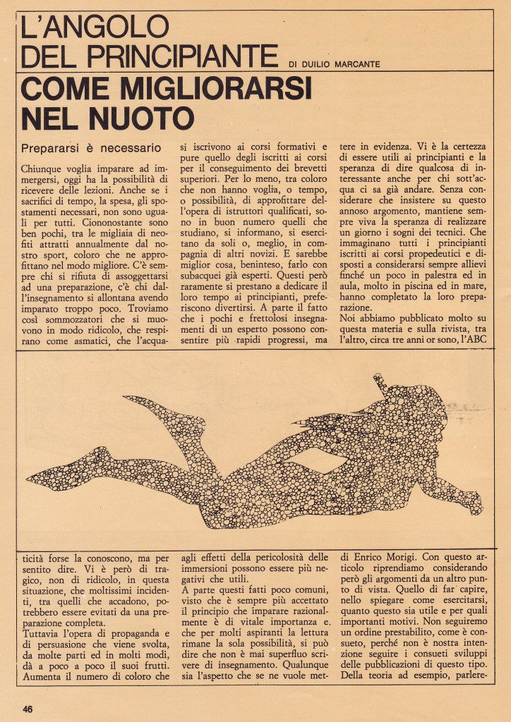 Il Subacqueo n.60 , rivista subacquea - Articolo di Duilio Marcante (part 1)